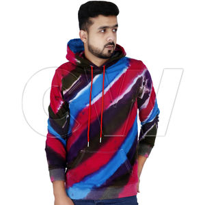 Sudaderas con Capucha de Forro Polar para Hombre, de Secado Rápido, Sostenibles, con Estampado Tie-Dye, de Poliéster/Algodón de Alta Calidad, OEM - Product Image 1
