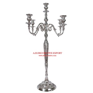 Candelabros de lujo de 5 brazos negro antiguo color 5 brazos con cuentas de cristal nuevo diseño decorativo candelabro hecho a mano - Product Image 5