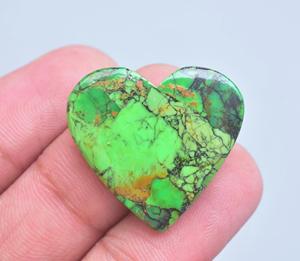 Copper Turquoise <b>Heart</b> Cabochon Wholesale Turquoise <b>Heart</b> <b>Shape</b> Gemstone Arizona Mohave Turquoise Cabochon With Copper Gemstone - Product Image 3