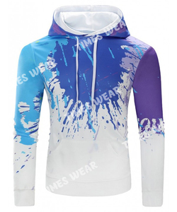 Venta al por mayor OEM Sudadera con capucha de manga larga Sublimación Jersey con impresión de logotipo hecho de poliéster/algodón Diseño de salpicaduras de pintura - Product Image 5