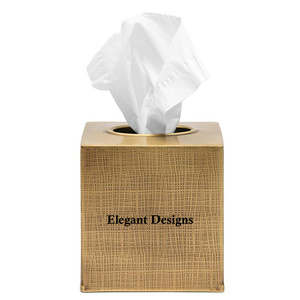 Caja de pañuelos de lujo cuadrada de diseñador antiguo, Metal elegante y papel para hoteles y restaurantes, soporte de pañuelos de lujo al por mayor - Product Image 6