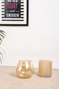 Soportes votivos de vidrio texturizado dorado para uso en bodas y fiestas en casa - Product Image 3