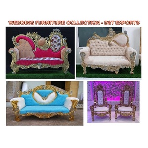 Canapés et chaises en bois de luxe pour mariage royal, trône en teck pour cérémonies de mariage - Product Image 1