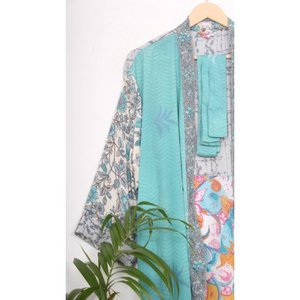 Hoa nhiệt lụa Kimono cho mùa xuân như món quà đính hôn Áo ngủ tắm Áo choàng tắm hoặc quà tặng giáng sinh - Product Image 4