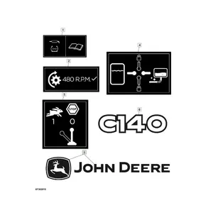 Part for JD JohnDeere Tractor, sticker john deere logo 675x140h Part Number 5FDSD0105