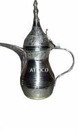 Dallah Arabe de Luxe en Laiton Plaqué Argent de Qualité Supérieure, Style Turc, Coulé à la Main et Gaufré, le Plus Vendu en Inde