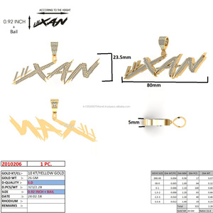 จี้ออกแบบได้ตามต้องการ26กรัม10Kt สีเหลืองทองประดับเพชรแท้จี้สุดหรูสำหรับผู้ชาย - Product Image 2