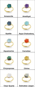 Aigue-marine brute plaquée or 18 carats, pierre précieuse brute, bague de naissance GR-25 - Product Image 4
