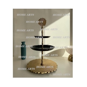 Soporte de aluminio para servir pasteles de 3 niveles, diseño más nuevo, soporte de pastel de Color dorado y negro para uso en restaurante doméstico - Product Image 5