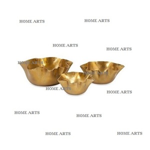 Set of 3 Different Sizes <b>Food</b> Serving Bowl Customized Shapes Gold Color Dates Serving Bowls By Home Arts - Product Image 1