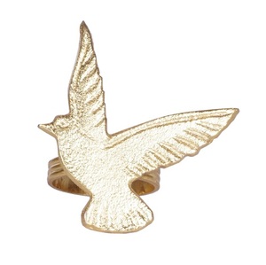 Anneau de serviette de table décoratif en métal, design oiseau, en nickel argenté, pour la décoration de table, personnalisable - Product Image 3