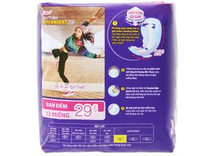 Couche-culotte de serviette en silicone super nuit, super abababricot avec aile - Product Image 2