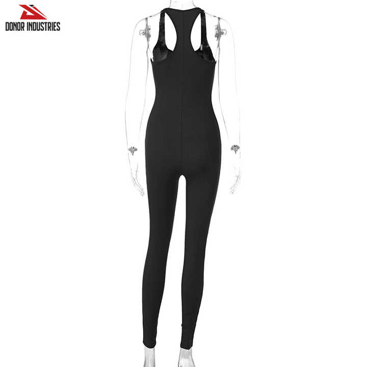 202 Autumn Casual Playsuits for Women Workout Sports GYM Clothes Woman Bottom Homewear Solid Jumpsuit Bodycon Slim Bodysuit