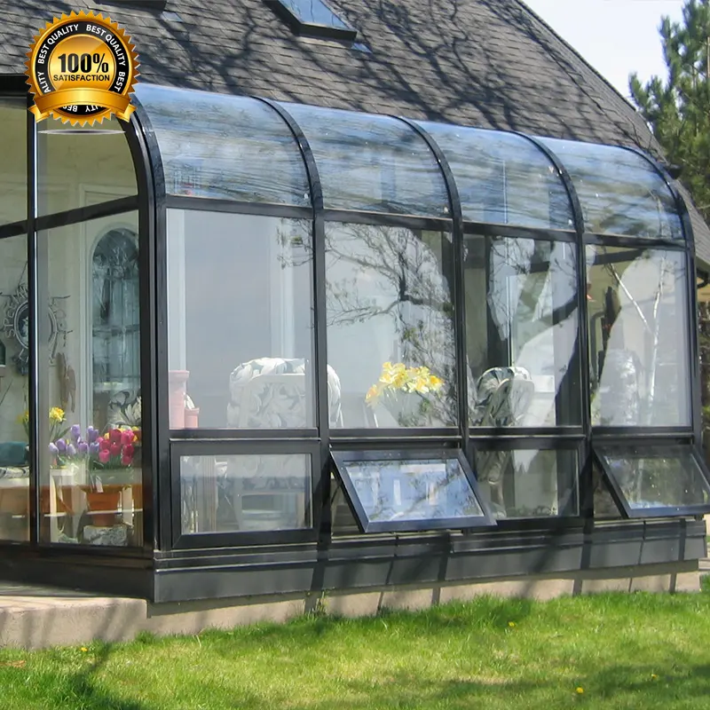المصنع مباشرة منخفضة E الزجاج حديقة غرفة زجاجية الألومنيوم لتقوم بها بنفسك منزل شرفة Sunroom الاستلقاء تحت أشعة الشمس مخصصة نظام التحكم الذكي