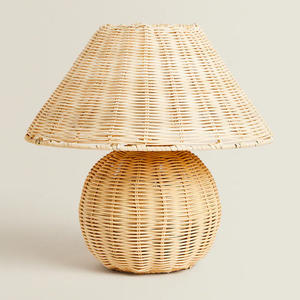 Lampe de Table tricotée à la main, abat-jour, lampe de TABLE en rotin tissé naturel - Product Image 3