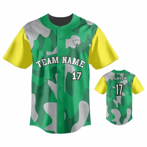 เสื้อเบสบอลสำหรับผู้ชายเสื้อลำลองมีกระดุมเสื้อแขนสั้นชุดกีฬาแบบสั่งทำ - Product Image 4