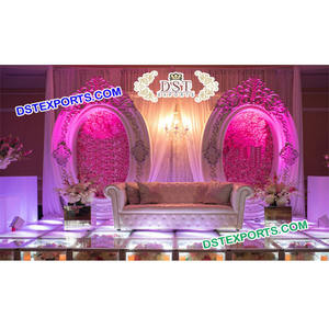 Acoustic Wedding Oval Back Panel Stage Popular Wedding Floral <b>Backdrop</b> Panels New Design Stage Fiber Oval Back <b>Frame</b> - Product Image 1