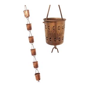 Nouveauté Fabricant Arrosoir Chaîne de Pluie Cuivre Plaqué Fini Carillons et Arrosoir Jardin Chaîne de Pluie Suspendue - Product Image 3