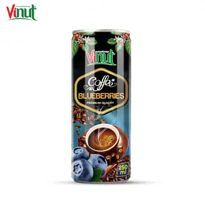 250ml VINUT Can (Tinned) Private Label service Coffee with Blueberries Wholesalers Real fruit juice