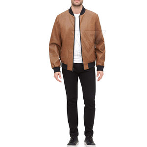 Veste en cuir pour hommes, manteau coupe-vent chaud à la mode, vestes d'extérieur épaisses et élégantes décontractées avec fermeture éclair pour hommes - Product Image 4
