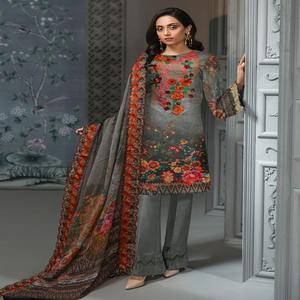 Trajes pakistaníes para mujer en ropa de invierno de tela Karandi-Colección de ropa india y pakistaní - Product Image 1