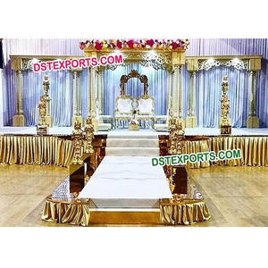 ชุดเสาสองชั้นไม้แกะสลักสำหรับงานแต่งงานเสาคู่ทำจากไม้ที่ทำจากไม้ที่ดีที่สุดของตกแต่งในงานอีเว้นท์ในสหราชอาณาจักร - Product Image 1