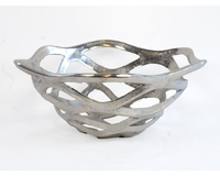 Cuencos de Metal hechos a mano para servir frutas, cuencos de aluminio y plata, diseño de cáliz antiguo, decorativo, de lujo, tazón de vieiras grande para flor de boda