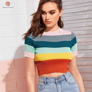 Nouveau haut de sport pour femme, coupe ajustée, extensible, logo personnalisé, couleur unie, manches courtes, yoga, décontracté, fitness - Product Image 6