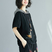 Kaos Wanita Grosir Denim Flanel Aplikasi Batik Custom Print Vintage Oversize Kancing Berlian Lubang Korduroi Poplin