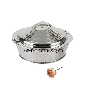 Silver And Gold Finished Metal Hotpot New Fancy Handmade Designer Casserole Customized Size Fancy Metal Food Warmer - Product Image 6