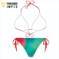Maillot de bain bikini micro sexy noir personnalisé ensemble grande taille maillots de bain en nylon mini string et string 2 pièces Bsci vêtements de sport en gros