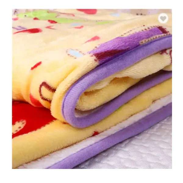 Wholesale 100% Polyester Knitted Anti-Pilling Portable Eco-Friendly Waterproof Plain Dyed Yellow Baby Blanket From Vietnam