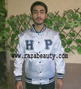 Custom 100% Polyester Satin Varsity Jacket Front Embroidery Hooded Design Eco-Friendly Breathable Quick Dry Men's Team Sports - Product Image 3