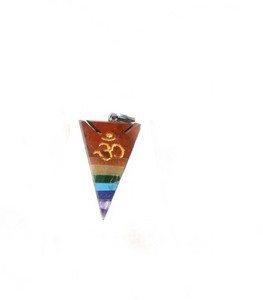 Pendentif en cristal sculpté Seven Chakra Om en forme d'arbre de guérison en pierre précieuse et agate pour Feng Shui et décoration intérieure Love Style - Product Image 1