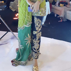 COLORFUL LONG <b>TOP</b> .PANT DRESS EMBELLISH EMBROIDERY WITH CRYSTAL GLASS BEADS,DABKA,WORK for Party-WEAR/WEDDING@ 2022 - Product Image 1