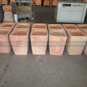 Focus — Pots en terre brute carrée, Pots en tartes de grande taille et bon marché, conception Unique pour la décoration de la maison - Product Image 4