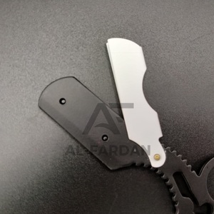 Maquinillas de afeitar de acero inoxidable sostenibles con diseño de maquinilla de afeitar de dedo mate negro Bloqueo oscilante Hoja reemplazable y mango de plástico - Product Image 6