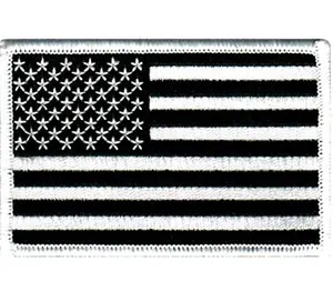 Вышитая нашивка с американским флагом, черно-белые нашивки из США