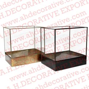 โคมไฟกรอบและแก้วโลหะสีทองสไตล์ยอดนิยมโคมไฟโลหะสำหรับตกแต่งงานแต่งงานทำด้วยมือแบบแขวน - Product Image 3