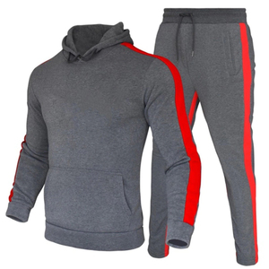 Costume de jogging unisexe de qualité supérieure sweat à capuche et pantalon de survêtement à séchage rapide 2 pièces ensembles avec impression contrastée pour homme et femme - Product Image 1