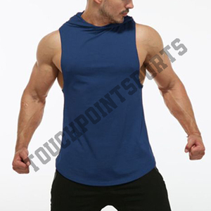 Sin mangas con capucha Sudadera con capucha sin mangas de alta calidad de impresión de diseño de logotipo de gimnasio - Product Image 4