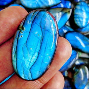 Cabujón de Labradorita Arcoíris Sintética, Turquesa Sintética, Cabujón de Labradorita Azul, Cuentas de Labradorita Azul, Cabujón de Vidrio para Joyería, con Destellos Azules Brillantes - Product Image 5