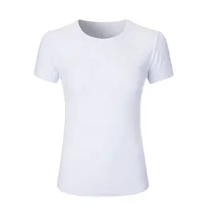 BAMBOO | OEM卸売クルーネックプレーンブラックホワイトバンブー服トップス女性TシャツレディースTシャツレディースTシャツ女性Tシャツ