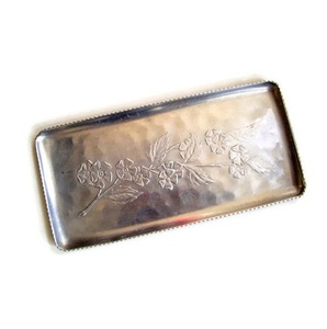 Plateau de service en métal plaqué Nickel, 10 pièces, plateau décoratif fait à la main en métal Antique, avec poignées, plateau de service de décoration - Product Image 3