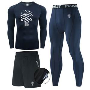 Wholesale Compression Pants Shirt Top Long Sleeve <b>Jacket</b> Set Suit Face Cover Gym Fitness Sets 5Pcs Men's <b>Workout</b> Clothes - Product Image 4