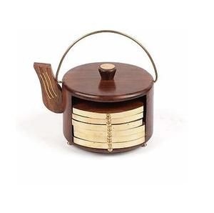 Meilleur sous-verre en bois de conception de bouilloire à thé fait à la main en gros exportateur sous-verre en bois personnalisé fabricant et fournisseur de l'Inde - Product Image 1