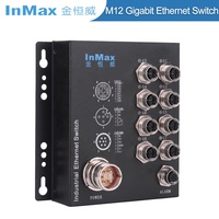 InMax Fabricant M12 commutateur 8 ports x-code En50155 véhicule de métro ferroviaire embarqué 48V 110V gigabit commutateur industriel robuste