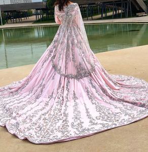 Elegante vestido de novia de 2019 hasta el suelo marroquí de lujo Kaftan indio y pakistaní con rastro largo - Product Image 1