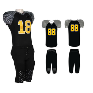 Vêtements de football américain pour adultes en polyester, spandex respirant à manches courtes, conçus sur mesure pour les joueurs de sport - Product Image 3