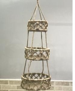 Ourwarm — panier suspendu en corde de coton tissée naturelle, panier décoratif à 3 niveaux pour la maison et le jardin - Product Image 5